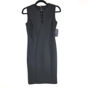 Stella & Julie Sheath Dress Sleeveless Cutouts Stretch Black Size 4